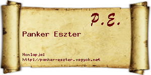 Panker Eszter névjegykártya